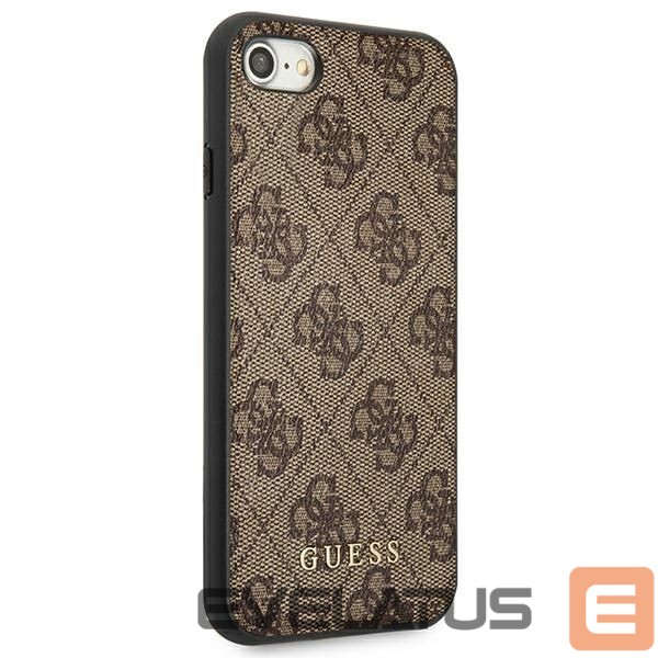 Citas preces Guess Guess 4G Metal Gold Logo Case for iPhone SE 2022 / 2020 / 7 / 8 - Brown