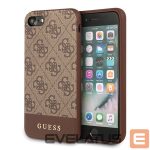 Citas preces Guess  Guess 4G Stripe Collection case for iPhone 7 / 8 / SE 2020 / SE 2022 - brown 