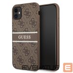 Citas preces Guess  Guess 4G Stripe case for iPhone 11 / Xr 6.1" - brown 