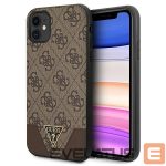 Citas preces Guess  Guess 4G Triangle Collection case for iPhone 11 6.1" / Xr 6.1" - brown 