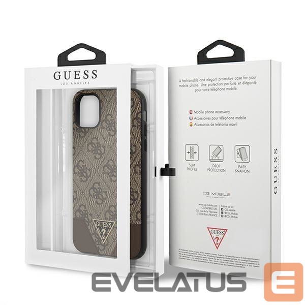 Citas preces Guess Guess 4G Triangle Collection case for iPhone 11 6.1" / Xr 6.1" - brown
