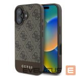 Citas preces Guess  Guess 4G Bottom Stripe Case for iPhone 16 Plus 6.7" - Brown 