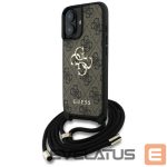 Citas preces Guess  Guess 4G Big Logo Cord Stap Crossbody Case for iPhone 16 Plus Brown 