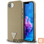 Citas preces Guess  Guess Grained Triangle MagSafe case for iPhone 16e - brown 