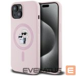 Citas preces Karl Lagerfeld  Karl Lagerfeld Silicone Karl&Choupette MagSafe iPhone 15 Case - Pink 