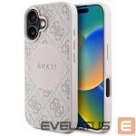 Citas preces Guess  Guess 4G Circle Classic Logo MagSafe iPhone 16 Case - Pink 
