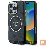 Citas preces Guess  Guess IML Metal Glitter 4G Circle Triangle MagSafe Case for iPhone 16 Pro - Black 