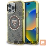 Citas preces Guess  Guess IML Metal Glitter 4G Circle Triangle MagSafe Case for iPhone 16 Pro Max - Brown 