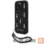 Citas preces Karl Lagerfeld  Karl Lagerfeld Saffiano Crystals w/Chain iPhone 16 Pro Case - Black 