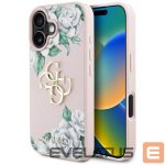 Citas preces Guess  Guess Grained Roses Big 4G logo iPhone 16 case - pink 