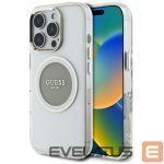 Citas preces Guess  Guess IML Metal Colored Circle Classic Logo MagSafe case for iPhone 16 Pro - gray 