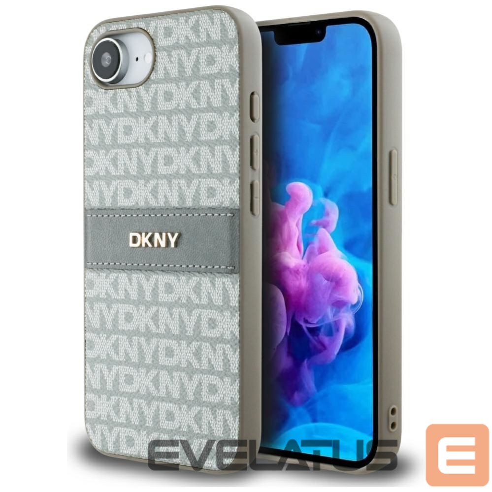 Citas preces DKNY DKNY Repeat Texture Pattern with Tonal Stripe iPhone 16e Case - Beige