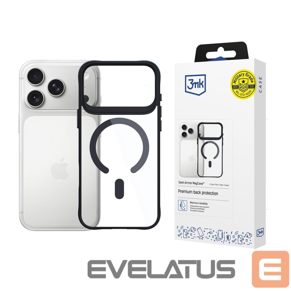 Citas preces 3MK 3mk Satin Armor MagCase for iPhone 17 Pro - Transparent Black