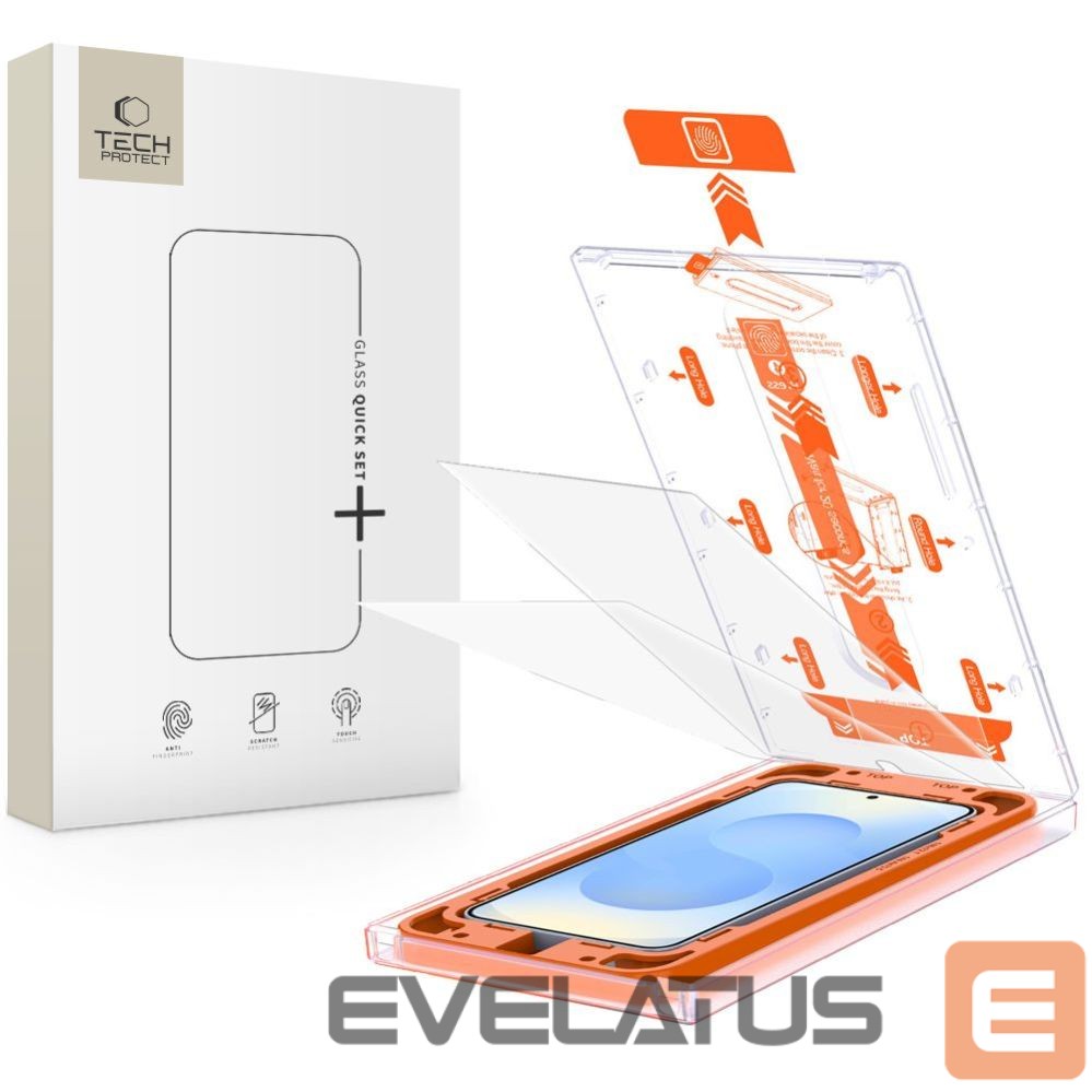 Citas preces Tech-Protect Tech-Protect Quick Set+ Tempered Glass for Samsung Galaxy S25+ - Transparent