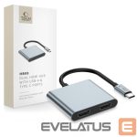 Citas preces Tech-Protect  Tech-Protect HB08 4in1 USB-C + USB2.0 + 2 x HDMI 4K 60HZ adapter - gray 