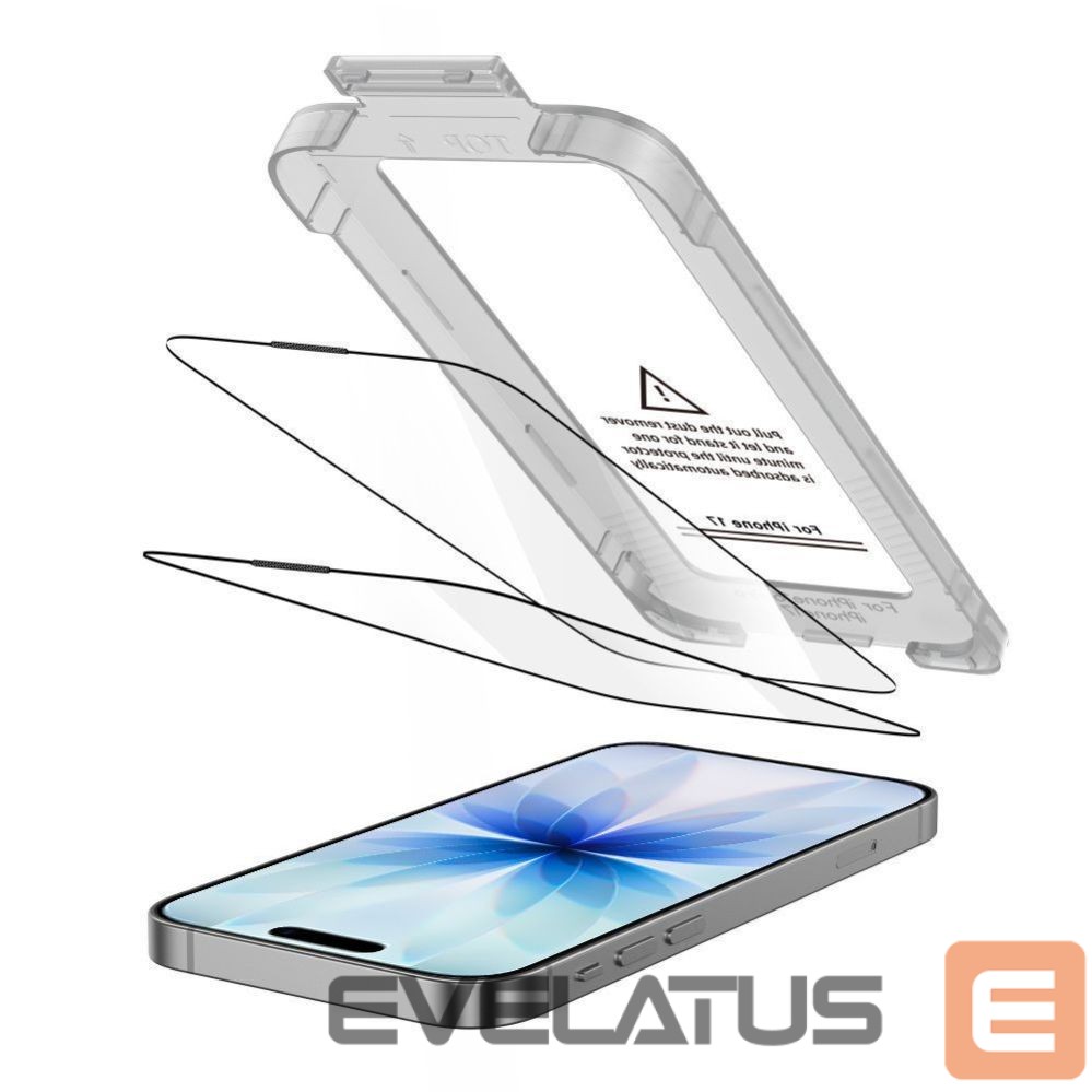 Citas preces Tech-Protect Tech-Protect Quick Set+ 2-pack tempered glass for iPhone 17 - black