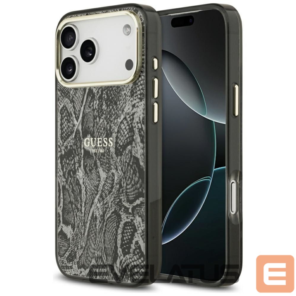 Citas preces Guess Guess Python Pattern MagSafe Case for iPhone 17 Pro Max - Black