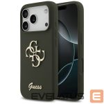 Citas preces Guess  Guess Silicone Big 4G Script Case for iPhone 17 Pro Max - Green 