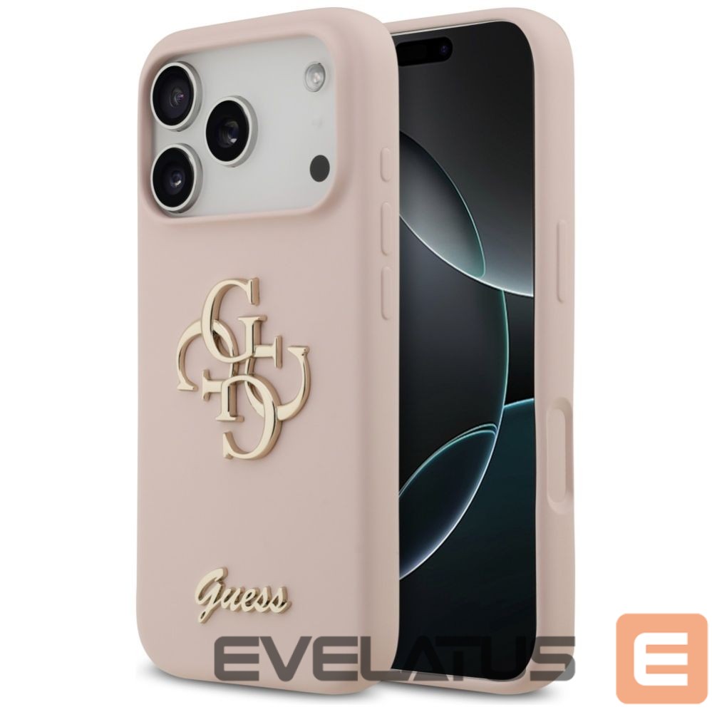 Citas preces Guess Guess Silicone Big 4G Script Case for iPhone 17 Pro - Pink