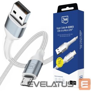 Citas preces 3MK  3mk Hyper Cable N-SERIES USB-A / MicroUSB 1m 5V/2.4A 12W / white 