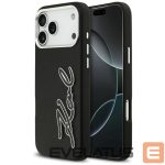 Citas preces Karl Lagerfeld  Karl Lagerfeld FW Grained Signature Logo Case for iPhone 17 Pro Max - Black 