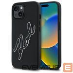 Citas preces Karl Lagerfeld  Karl Lagerfeld 3D Rubber Signature iPhone 15 Case - Black 