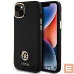 Citas preces Guess  Guess Silicone Logo Strass 4G Case for iPhone 15 Plus / 14 Plus 6.7" - Black 