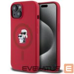 Citas preces Karl Lagerfeld  Karl Lagerfeld Silicone Karl&Choupette Heads Ring MagSafe iPhone 15 Case - Red 