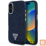 Citas preces Guess  Guess Denim Triangle Logo MagSafe iPhone 16 Case - Blue 