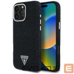 Citas preces Guess  Guess Denim Triangle Logo MagSafe iPhone 16 Pro Max Case - Black 