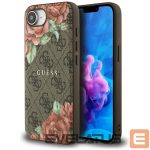 Citas preces Guess  Guess 4G Flowers Print MagSafe case for iPhone 16e - brown 