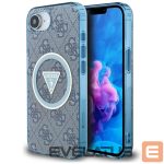 Citas preces Guess  Guess IML Metal Glitter 4G Circle Triangle MagSafe Case for iPhone 16e - Blue 