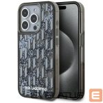 Citas preces Karl Lagerfeld  Karl Lagerfeld Liquide Glitter Monogram Gradient iPhone 15 Pro Case - Black 