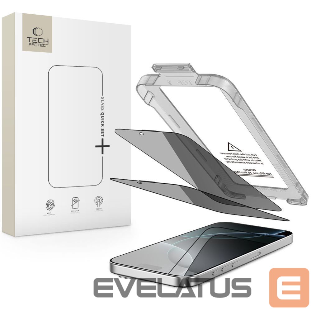 Citas preces Tech-Protect Tech-Protect Quick Set Spy+ Privacy Glass 2-pack for iPhone 16 Pro