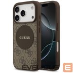 Citas preces Guess  Guess 4G Circle Classic Logo MagSafe case for iPhone 17 Pro - brown 