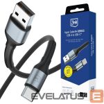 Citas preces 3MK  3mk Hyper Cable 3mk Hyper Cable N-SERIES USB-A / USB-C 1m 9V/2A 18W QC 3.0 / black 