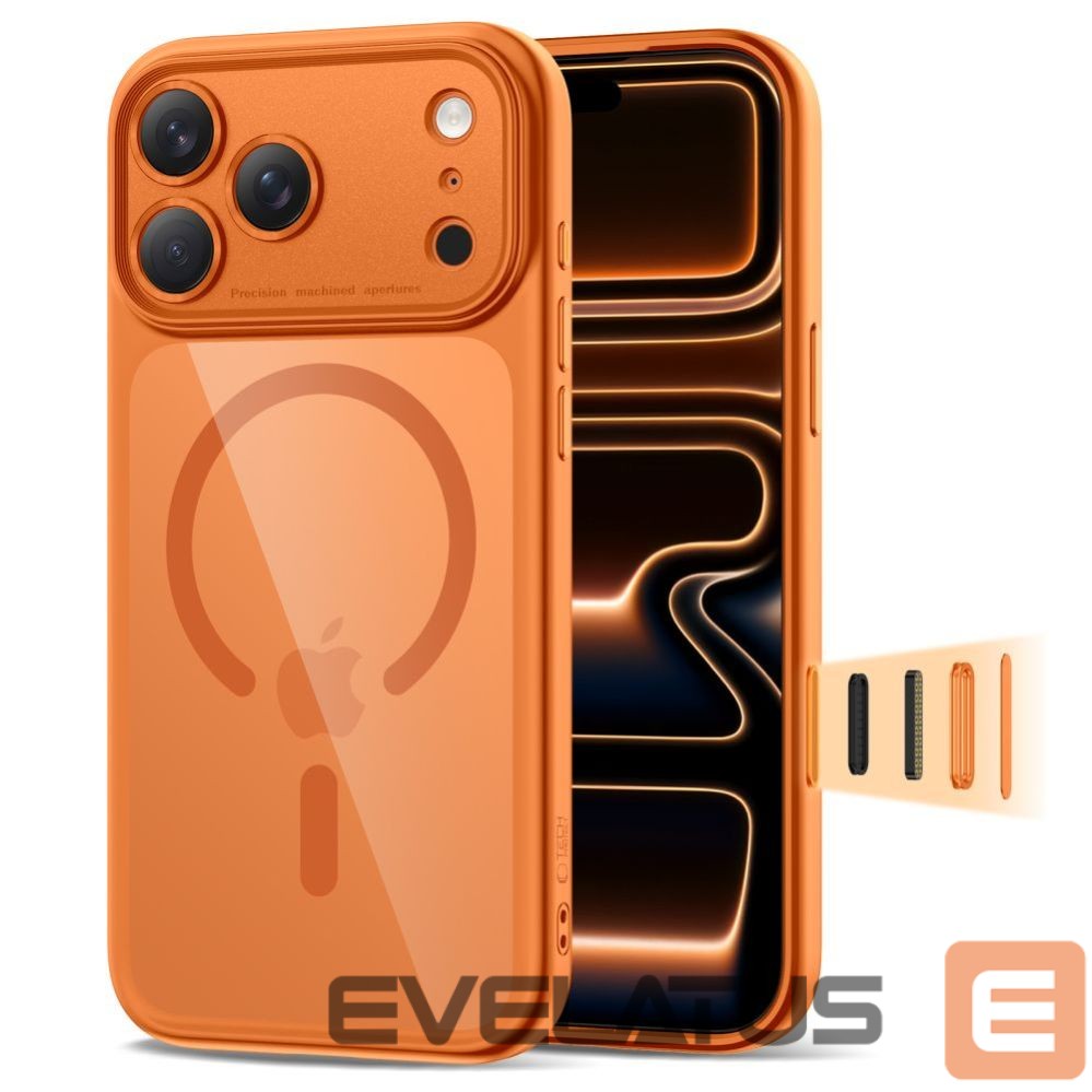 Citas preces Tech-Protect Tech-Protect Magpeak Magsafe CC Case for iPhone 17 Pro - Transparent Orange