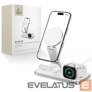 Citas preces Tech-Protect  Tech-Protect QI15W-A47 MagSafe 3in1 Inductive Charger + USB-C Cable - White 