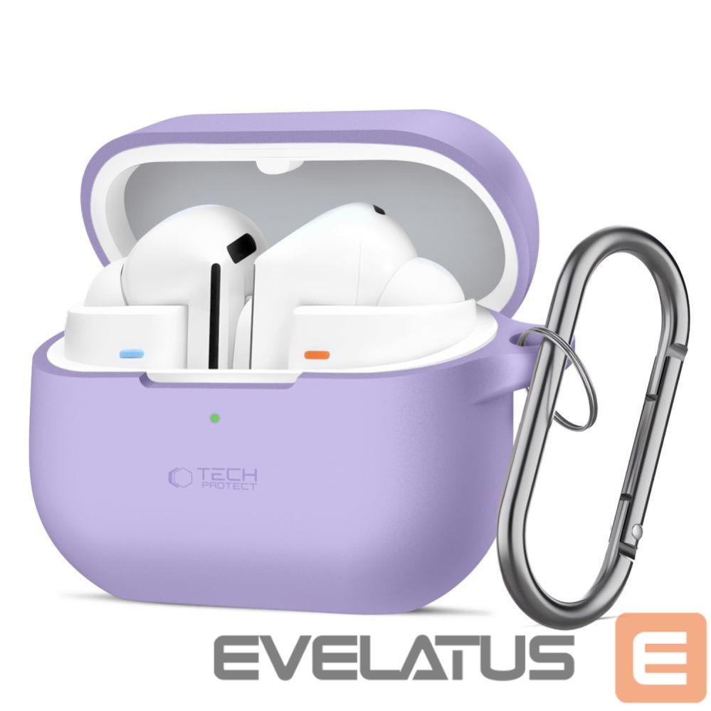 Citas preces Tech-Protect Tech-Protect Silicone Hook Case for Samsung Galaxy Buds 3 / 3 FE / 3 Pro - Purple