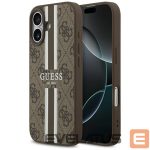 Citas preces Guess  Guess 4G Printed Stripes MagSafe case for iPhone 17 - brown 