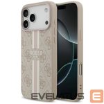 Citas preces Guess  Guess 4G Printed Stripes MagSafe case for iPhone 17 Pro Max - pink 