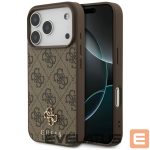 Citas preces Guess  Guess 4G Small Classic Logo MagSafe case for iPhone 17 Pro - brown 