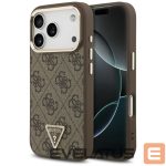 Citas preces Guess  Guess 4G Triangle Logo MagSafe Case for iPhone 17 Pro - Brown and Gold 