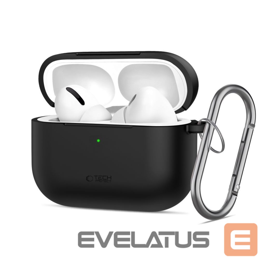 Citas preces Tech-Protect Tech-Protect Silicone Hook Case for AirPods Pro 3 - Black
