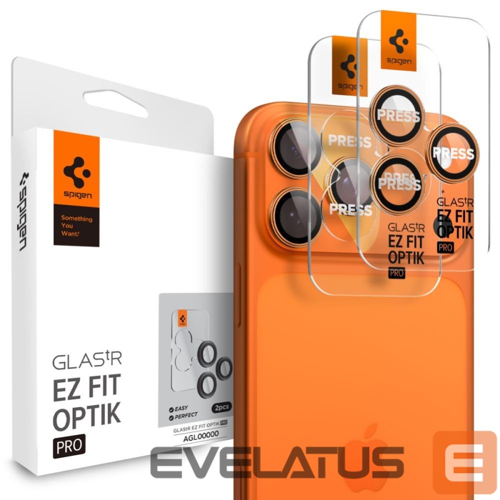 Citas preces Spigen Spigen Optik Pro Camera Lens Glass for iPhone 16 Pro / Max / 17 Pro / Max - Orange