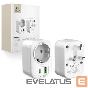 Citas preces Tech-Protect  Tech-Protect TA100 UK Adapter - White 