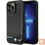 Citas preces BMW  BMW Leather Carbon Case for iPhone 13 Pro Max - Black 