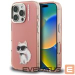 Citas preces Karl Lagerfeld  Karl Lagerfeld IML Aquarelle Choupette & Logo iPhone 16 Pro Case - Pink 