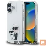 Citas preces Karl Lagerfeld  Karl Lagerfeld IML Aquarelle Karl & Choupette & Logo iPhone 16 Case - White 