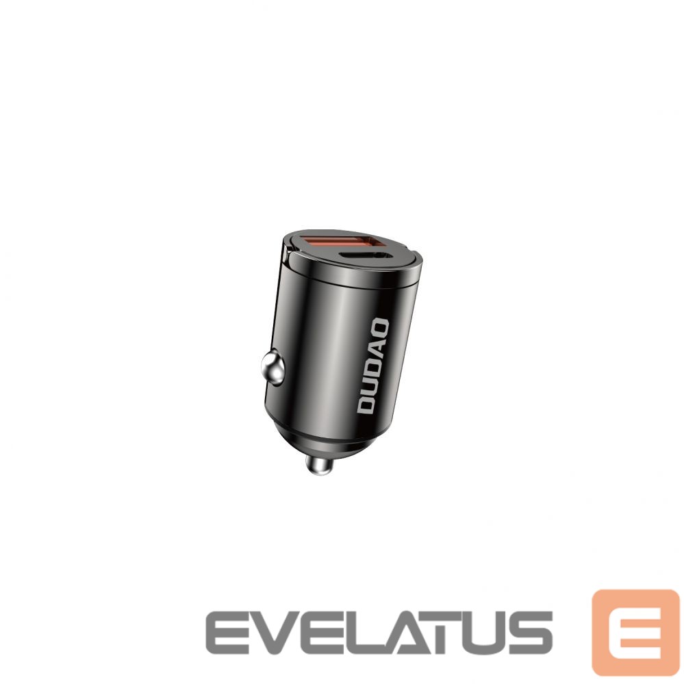 Adapteris Dudao Dudao R3MAX 48W QC PD mini car charger - black